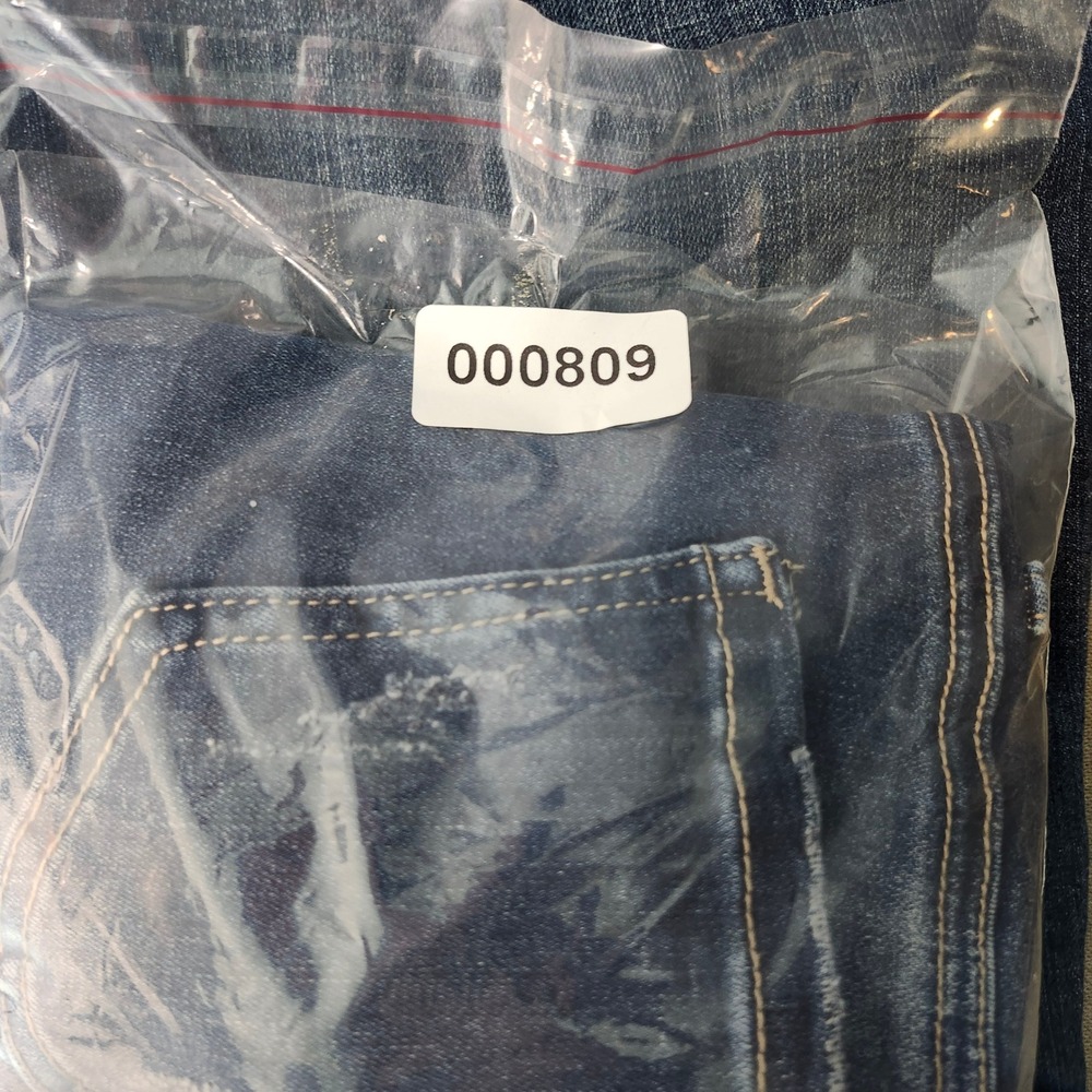 Bebe Womens Blue Distressed Denim Jeans Pearl Embellished Pockets Size 30 - Picture 16 of 16